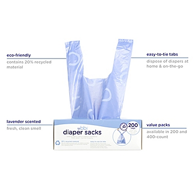 Ubbi&reg; 200-Count Diaper Sacks in Periwinkle. View a larger version of this product image.