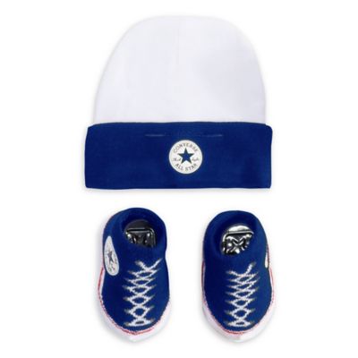 Converse&reg; Size 0-6M Hat and Bootie Set in Blue
