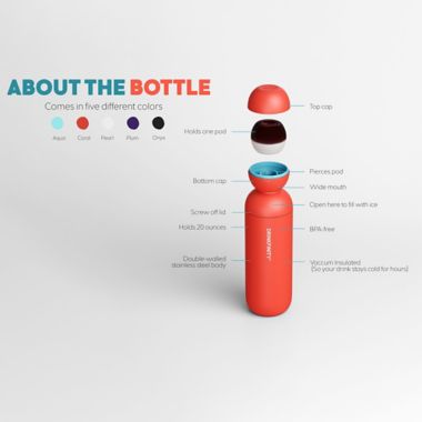 Drinkfinity&reg; 20 oz. Water Bottle in Onyx. View a larger version of this product image.