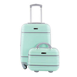 American Sport Plus Varsity 2-Piece Carry On Luggage Set in Mint