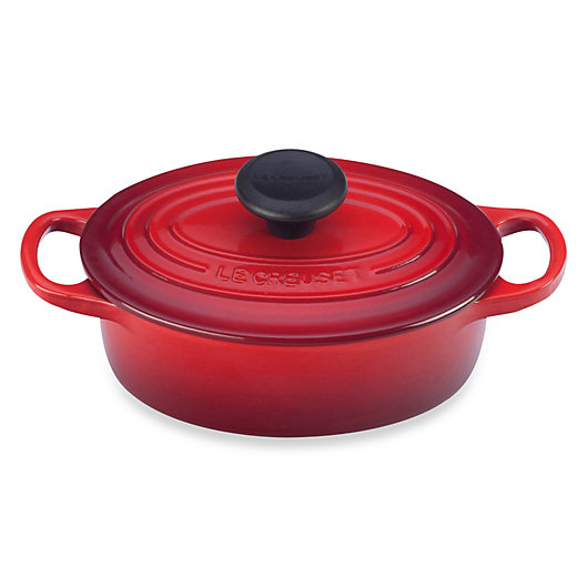 Alternate image 1 for Le Creuset® Signature 1 qt. Oval Dutch Oven in Cherry