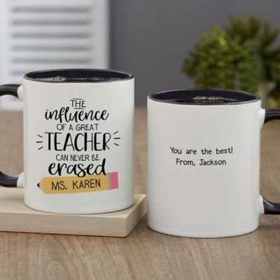 Apple Mug for Teacher Minimal Teacher Mug Design with Apple Personalized Teacher Mug