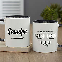 Established Grandpa Personalized 11 oz. Coffee Mug in Black