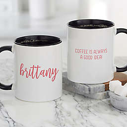 Scripty Style Personalized 11 oz. Coffee Mug in Black