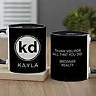 Alternate image 1 for Modern Initials Personalized 11 oz. Coffee Mug in Black