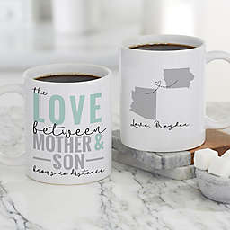 Love Knows No Distance Personalized 11 oz. Coffee Mug for Mom