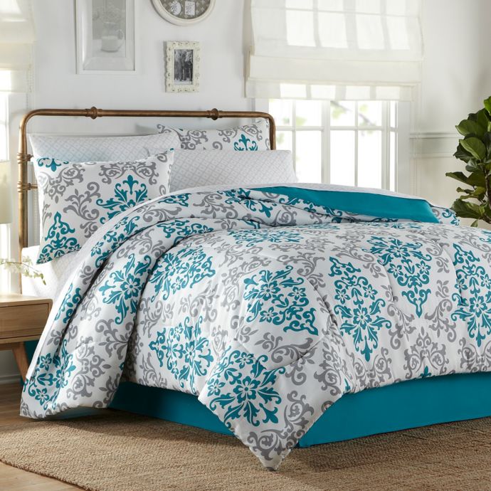 Carina 6 8 Piece Comforter Set In Turquoise Bed Bath Beyond