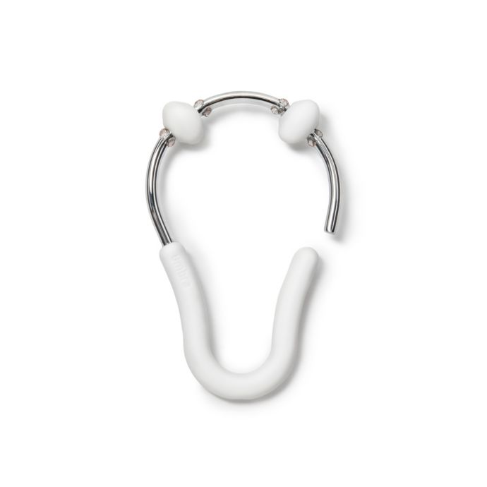 Umbra® Flex Stainless Steel Shower Curtain Rings in White/Chrome (Set