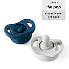 Alternate image 1 for Doddle &amp; Co. 2-Pack Pop 0-6M Silicone Pacifier in Navy/Grey
