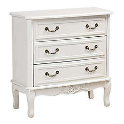 Baxton Studio Amee 3-Drawer Wood Cabinet in White