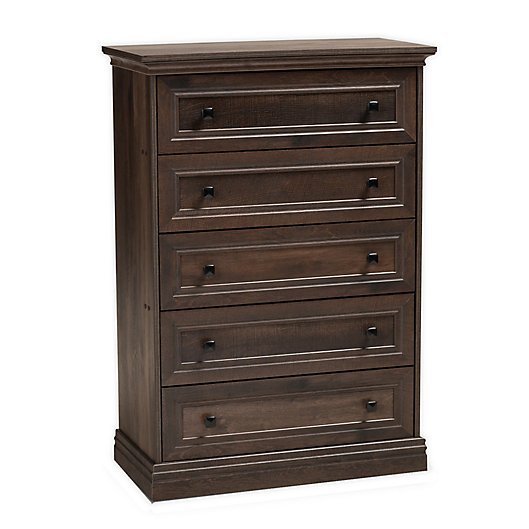 Baxton Studio Claire 5 Drawer Wood, Brown And Black Wood Dresser