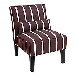 Skyline Furniture Dress Stripe Armless Chair in Raisin