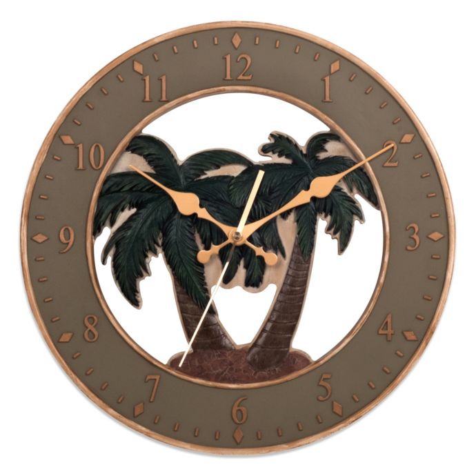 Resin Palm Tree Wall Clock Bed Bath & Beyond