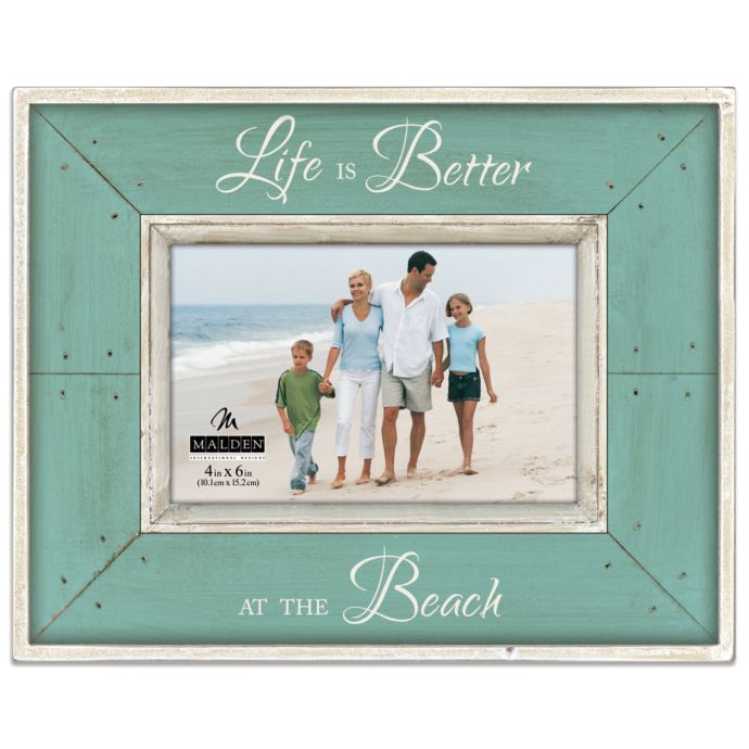 Malden® Coastal Collection 4Inch x 6Inch Picture Frame in Aqua Bed