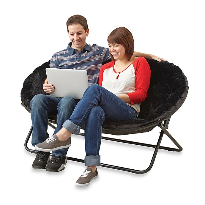 Idea Nova Double Saucer Chair in Black Bed Bath & Beyond