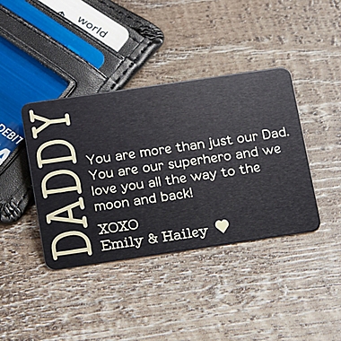 I Love You Dad Engraved Metal Wallet Card. View a larger version of this product image.