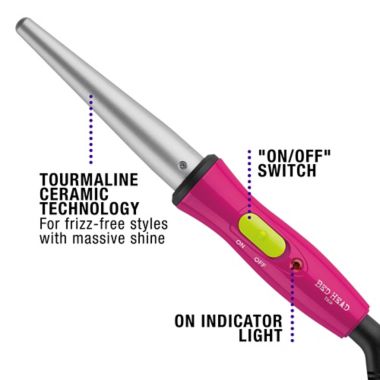 Bed Head&reg; Beachin Curlipop 1-1/2" Mini Tapered Wand in Pink. View a larger version of this product image.