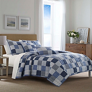 Nautica&reg; Holly Grove Quilt Set in Blue. View a larger version of this product image.