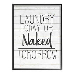 Naked Tomorrow Laundry 11-Inch x 14-Inch Framed Canvas Wall Art in Black