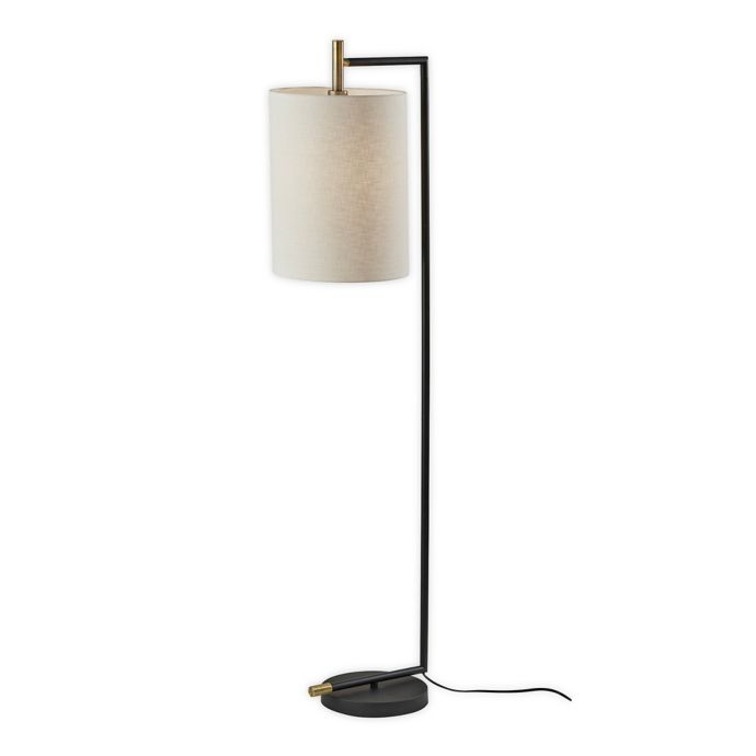 Adesso® Garrett Black Floor Lamp in Black/Brass | Bed Bath ...