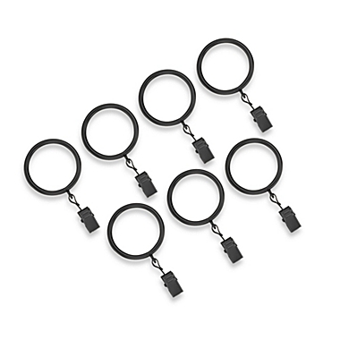Cambria&reg; Classic Complete&reg; Clip Rings in Satin Black (Set of 7). View a larger version of this product image.