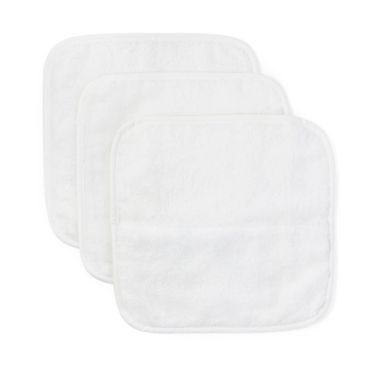 Elegant Baby&reg; 3-Pack Moons &amp; Stars Washcloths in White. View a larger version of this product image.