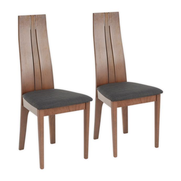 LumiSource® Aspen Dining Chairs in Walnut/Charcoal (Set of ...