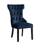 Inspired Home Markle Dining Chairs in Navy/Espresso (Set of 2)