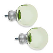 Cambria&reg; My Room Ball Finial in Green Glass and Brushed Nickel (Set of 2)