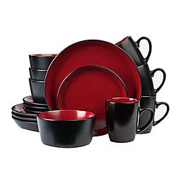 Stone Lain 16-Piece Dinnerware Set in Red/Black
