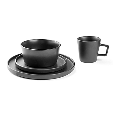 Stone Lain 16-Piece Dinnerware Set in Matte Black. View a larger version of this product image.