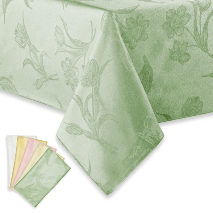 Spring Blossoms Damask Tablecloth and Napkins Bed Bath and Beyond Canada