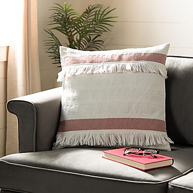 Safavieh Nila Square Throw Pillow in Mauve/Beige. View a larger version of this product image.