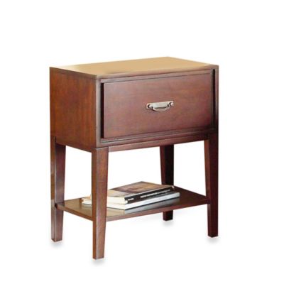 Verona Home One Drawer Accent Table/Straight Leg Nightstand in Espresso