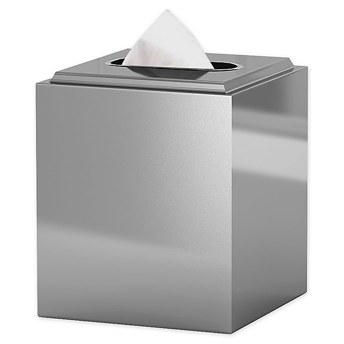 Nu Steel Merlot Tissue Box Cover in Stainless Steel | Bed Bath & Beyond Stainless Steel Tissue Box Cover