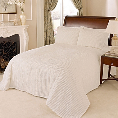 Channel Chenille Full Bedspread in White. View a larger version of this product image.