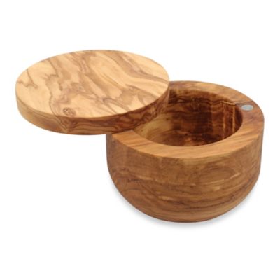 Siena Olive Wood Salt Keeper Bed Bath Beyond   35297242361046p