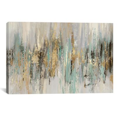 Living Room 30x60 Glass Wall Clock Abstract Path in the colorful forest art