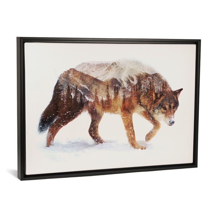 Icanvas Arctic Wolf Canvas Wall Art With Black Frame Bed Bath Beyond