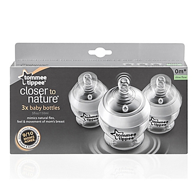 Tommee Tippee Closer to Nature 3-Pack 5 oz. Clear Baby Bottle. View a larger version of this product image.