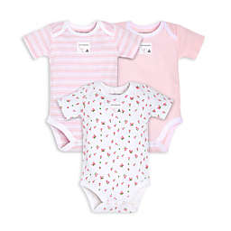 Burt's Bees Baby® Size 6-9M 3-Pack Tossed Tulips Organic Cotton Bodysuits in Blossom