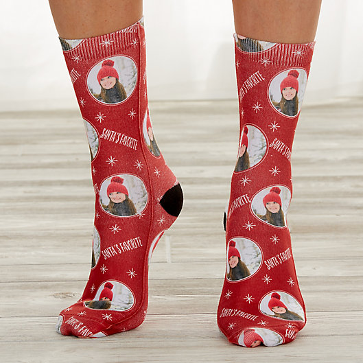 Alternate image 1 for Christmas Photo Personalized Adult Socks