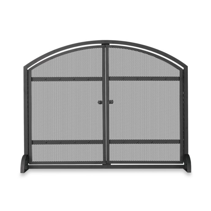 Uniflame Single Panel Iron Fireplace Screen In Black Bed Bath