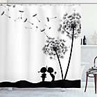 Alternate image 0 for Dandelion 69-Inch x 84-Inch Shower Curtain in White/Black