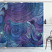 69-Inch x 75-Inch Swirl Shower Curtain in Purple/Blue