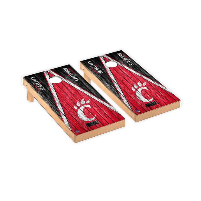 cincinnati harta University of Cincinnati Weathered Triangle Pattern Cornhole Set 