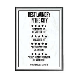 Five Star Laundry 11-Inch x 14-Inch Framed Canvas Wall Art in Black