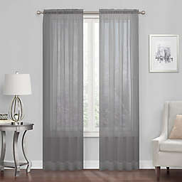 Regal Home Collections Voile 72-Inch Rod Pocket Window Curtain Panel in Charcoal (Single)