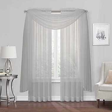 Regal Home Collections Voile 95-Inch Rod Pocket Window Curtain Panel in Silver/Grey (Single). View a larger version of this product image.