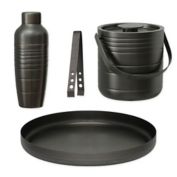 Pinstripe Gunmetal Stainless Steel Barware Collection